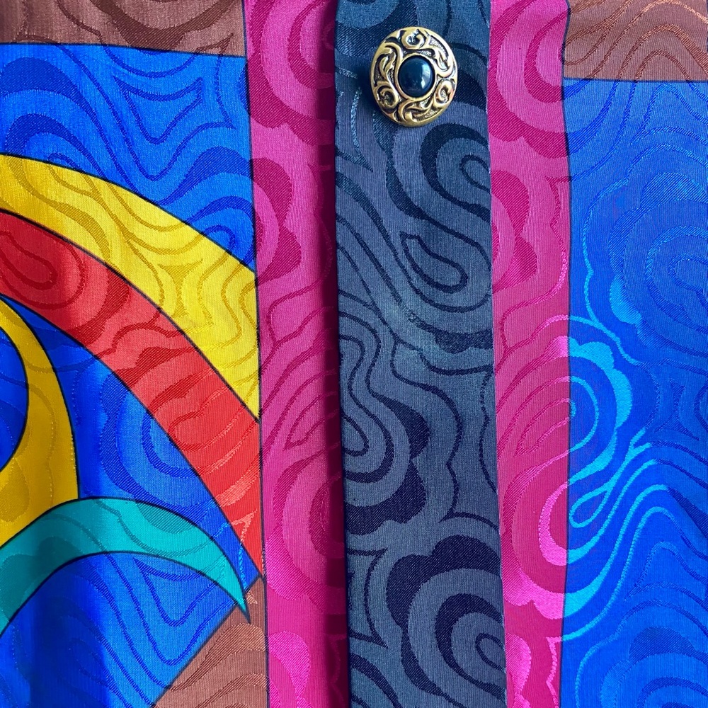 Colorful 80s TONI Abstract Patterned Dress - Picture 4 of 4